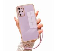 Custodia per S20 Plus, custodia per Galaxy S20 Plus, per donna galvanica, di lusso, estetica, alla moda, morbida, protezione antiurto per Samsung S20 Plus, colore: Viola