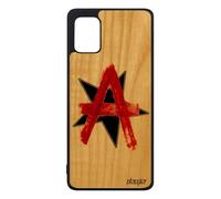Custodia per Samsung A31 in legno silicone anarchia SM-A315F/DS stella graff né dio né maestro rivoluzione, motivo urbano made in France per Galaxy
