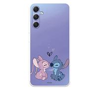 Custodia per Samsung Galaxy A34 5G Ufficiale Disney Angel & Stitch Bacio per proteggere il tuo cellulare, Samsung Galaxy A34 5G con licenza ufficiale di Lilo & Stitch