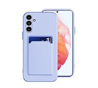 Custodia per Samsung Galaxy A35 con scomparto per carte di credito, slim cover in silicone morbido per Samsung A35, custodia bumper a portafoglio antiurto originale (viola)