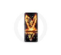 Custodia per Samsung Galaxy A5 Vikings Serie Stagione 6 logo V Spada di Fuoco Fondo Nero