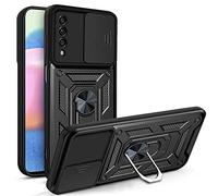 Custodia per Samsung Galaxy A50/A30S/A50s, con finestra scorrevole schermata a prova di urti a doppio strato Hard PC e silicone TPU con 360°Anello magnetico supporto custodia per Samsung Galaxy A50