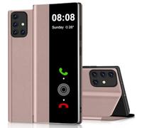 Custodia per Samsung Galaxy A51 4G, Clear View, per Samsung Galaxy A51, con supporto, pieghevole, touchscreen, View Flip extra sottile, in pelle, per Samsung A51 4G, trasparente S View