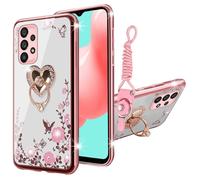 Custodia per Samsung Galaxy A53, custodia per A53 5G da donna con glitter, cristallo, farfalla, cuore, floreale, morbida in TPU, di lusso, con ci