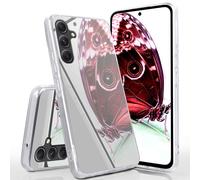 moex Custodia a specchio per Samsung Galaxy A54 5G con specchio e protezione dei bordi estesa in silicone, cover posteriore a specchio, elegante custodia protettiva sottile argento