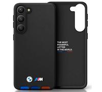 BMW Galaxy A54 5G Cover, Nero - Pelle Hot Stamp Tricolore