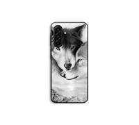 Custodia per Samsung Galaxy A56 Il lupo e la lupa Animale nero e bianco Maniacase