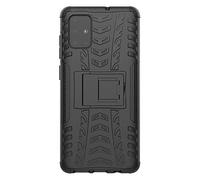 Custodia per Samsung Galaxy A71,Staffa pieghevole Doppia protezione morbida e dura Antiurto Antiscivolo Bumper per Samsung Galaxy A71 Nero