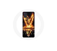 Custodia per Samsung Galaxy A71 Vikings Serie Stagione 6 logo V Spada di Fuoco Sfondo Nero