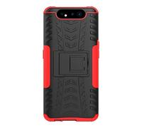 Custodia per Samsung Galaxy A80,Staffa pieghevole Doppia protezione morbida e dura Antiurto Antiscivolo Bumper per Samsung Galaxy A80 Rosso