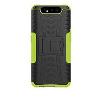 Custodia per Samsung Galaxy A80,Staffa pieghevole Doppia protezione morbida e dura Antiurto Antiscivolo Bumper per Samsung Galaxy A80 Verde