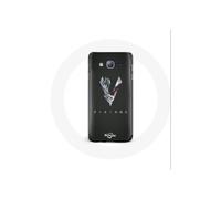 Custodia per Samsung Galaxy J3 2016 Vikings Serie Stagione 6 logo V Spada Grigia Fondo Nero