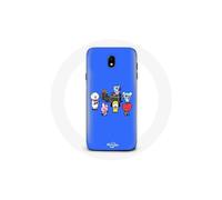Custodia per Samsung Galaxy J3 2017 BTS BT21 Tata Chimmy Cooky Rj Koya Shooky e Mang Che suonano musica Sfondo Blu