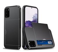 Custodia per Samsung Galaxy S20 FE con portacarte Portafoglio Custodia Armatura Samsung Galaxy S20 FE Custodia PC TPU 2 in 1 a doppio strato Custodia paraurti antiurto -(Nero)