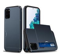 Custodia per Samsung Galaxy S20 Plus con portacarte Portafoglio Custodia Armatura Samsung Galaxy S20 Plus Custodia PC TPU 2 in 1 a doppio strato Custodia paraurti antiurto -(Blu tibetano)