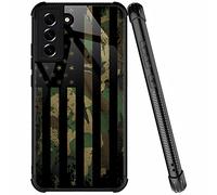 Custodia per Samsung Galaxy S21 Plus, motivo bandiera mimetica nera per Samsung S21 Plus, in plexiglass a quattro angoli antiurto, per Samsung S21 Plus da 6,7"