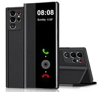 Custodia per Samsung Galaxy S21 Ultra Case S View, Clear View Flip Folio Premium Leather TPU interno per Samsung S21 Ultra Phone Case, Antigraffio Stand Cover Case per Samsung Galaxy S21 Ultra (nero)