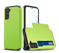 Custodia per Samsung Galaxy S22 con portacarte Portafoglio Custodia Armatura Samsung Galaxy S22 Custodia PC TPU 2 in 1 a doppio strato Custodia paraurti antiurto -(Verde)