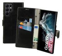 Custodia per Samsung Galaxy S22 Ultra 5G Pocket-Book Case Protezione Cover Nera