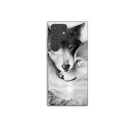Custodia per Samsung Galaxy S23 Ultra Il lupo e la lupa Animale nero e bianco Maniacase