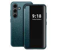 Custodia per Samsung Galaxy S24, custodia S View Galaxy S24, resistente agli urti, antigraffio, custodia a libro per Samsung S24, di lusso extra sottile, trasparente, in silicone (verde)