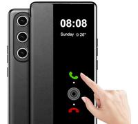 Custodia per Samsung Galaxy S24 Ultra Case S View, Clear View Flip Folio PU Leather e TPU interno Phone Case 5G, antigraffio Flip Case Cover per Samsung Galaxy S24 Ultra (nero)