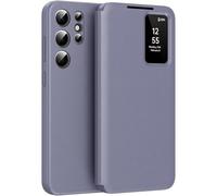 Custodia per Samsung Galaxy S25 Ultra, Smart View Window Flip Cover Slim Protezione a 360 Gradi PC PU Antigraffio Anti-impronta Slot per Schede Nascosto, Viola