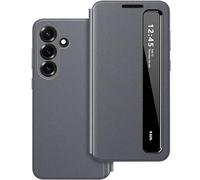 Custodia per Samsung Galaxy S26 Plus Clear View con finestra, Smart Clear View per Samsung S26 Plus 5G, flip case, extra sottile, antiurto, colore grigio