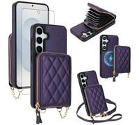 Custodia per Samsung Galaxy S26 Plus S26+5G 2 in 1 Custodia a portafoglio magnetica con pellicola protettiva per lo schermo, tracolla con blocco RFID, slot porta carte S 26 + 26+ S26Plus 26S SM-S947U