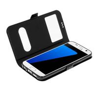 Custodia per Samsung Galaxy S7 Funzione Stand con Doppia Finestra - Nera