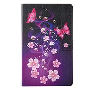 Custodia per Samsung Galaxy Tab A 2019 Tablet da 10.1 Pollici Leggero in Pelle PU Simpatico Bellissimo Modello Portafoglio Antiscivolo con Supporto per Carte (Doppio Pieris)