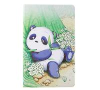 Custodia per Samsung Galaxy Tab A 2019 Tablet da 10.1 Pollici Leggero in Pelle PU Simpatico Modello Adorabile Portafoglio con Vibrazione Antiscivolo con Porta Carte (Panda Carino)