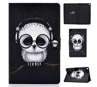 Custodia per Samsung Galaxy Tab A 8.0 Custodia 2019 SM-P200 SM-P205 Con modelli svegli Custodia leggera leggera Custodia protettiva in pelle con slot per schede per SM-P200, SM-P205-White owl