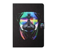 Custodia per Samsung Galaxy Tab A7 2020 Tablet da 10,4 Pollici Custodia Protettiva in Pelle Magnetica Auto Sleep Standby Sottile Leggero con Supporto per Carte Flip Stand (Occhiali per Cani)