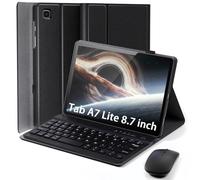 Custodia per Samsung Galaxy Tab A7 Lite 8,7" 2021, mouse e tastiera magnetica staccabile, custodia sottile con portapenne, auto sleep/wake (nero)