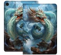 Custodia per Samsung Galaxy Tab A9+ 11" 2023, custodia intelligente ultra sottile e leggera, custodia protettiva in pelle PU regolabile, per Galaxy Tab A9 Plus (SM-X210/X216/X218), drago azzurro