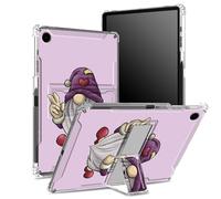 Custodia per Samsung Galaxy Tab A9 8,7" modello 2023 SM-X110/X115/X117 con portapenne, retro trasparente con graziosa piccola nana viola, protezione angolare antiurto con cavalletto rigido