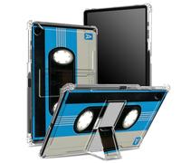 Custodia per Samsung Galaxy Tab A9 8,7" modello 2023 SM-X110/X115/X117 con portapenne, retro trasparente con cassetta blu, protezione angolare antiurto con cavalletto rigido