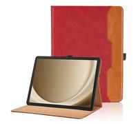 Custodia per Samsung Galaxy Tab A9+/A9 Plus 11 Pollici (SM-X210/ SM-X215/SM-X216) 2023 Pelle PU Flip Tablet Case, Funzione Supporto Pieghevole Cover Protettiva con Tasca, Auto Sveglia/Sonno - Rosso