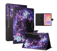 Custodia per Samsung Galaxy Tab S10 Lite 2025/S10 FE/S9 FE 10,9 pollici/S9 11"Folio Flip Custodia Protettiva in Pelle PU con Supporto Slot per Carte Portafoglio Tablet Cover Farfalla viola