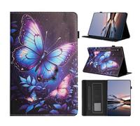 Custodia per Samsung Galaxy Tab S10 Lite 2025/S10 FE/S9 FE 10,9 pollici/S9 11"Folio Flip Custodia Protettiva in Pelle PU con Supporto Slot per Carte Portafoglio Tablet Cover Farfalla brillante