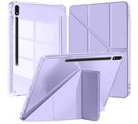 Custodia per Samsung Galaxy Tab S8 2022/S7 2020 da 11 pollici con S Pen Holder,Smart Folio con Auto Svegliati/Sonno e Custodia Protettiva Sottile Trasparente (Viola)