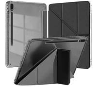 Custodia per Samsung Galaxy Tab S8 2022/S7 2020 da 11 pollici con S Pen Holder,Smart Folio con Auto Svegliati/Sonno e Custodia Protettiva Sottile Trasparente (Nero)