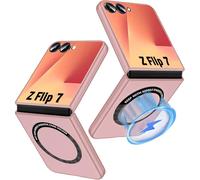 Custodia per Samsung Galaxy Z Flip 7 Custodia con Mag-Safe Magnetica, Galaxy Z Flip 7 Custodia Originale Ultra Sottile PC Acrilico Cover per Samsung Z Flip7 Antiurto Anti Graffio Cover Case (Rosa)