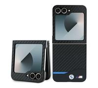 Custodia per Samsung Galaxy Z Flip6 BMW Carbon Blue Line nera