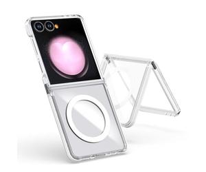 Custodia per Samsung Galaxy Z Flip7 Dual Color acrilico ibrido TPU MagSafe trasparente