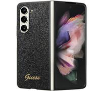 Custodia per Samsung Galaxy Z Fold5 con scritta glitterata Guess, colore nero.