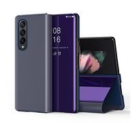 Custodia per Samsung Z Fold 3 5G Cover Clear View Specchio Galaxy Z Fold 3 Standing Cover Flip Case Smart Mirror Magnetic con Z Fold 3 Flip Shell Protective Cover per Samsung Galaxy Z Fold 3 5G 7.6"