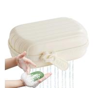 Custodia per sapone da viaggio, contenitore per sapone da viaggio con cerniera a prova di perdite, lavello a doppio strato con coperchio per doccia e campeggio all'aperto