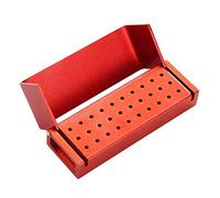 Custodia Per Scatola di Disinfezione in Alluminio a 30 Fori Bordo Ad Arco Circolare Fresa Per Frese Dentali Supporto Per Blocco Strumento Per Dentista Autoclavabile Per Frese Dentali(Rosso)